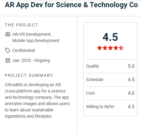 AR App Dev for Science & Technology Co